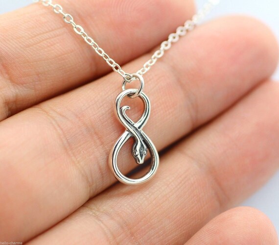 INFINITY SNAKE NECKLACE 925 Sterling Silver New Snake