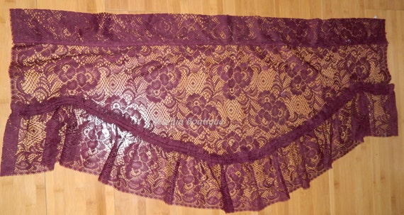 Deep Wine Burgundy Vintage French Lace Valance by BeachinBoutique