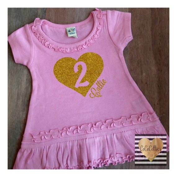 Personalized Birthday Ruffle Dress Two Baby Girl Clothes Baby Girl ...