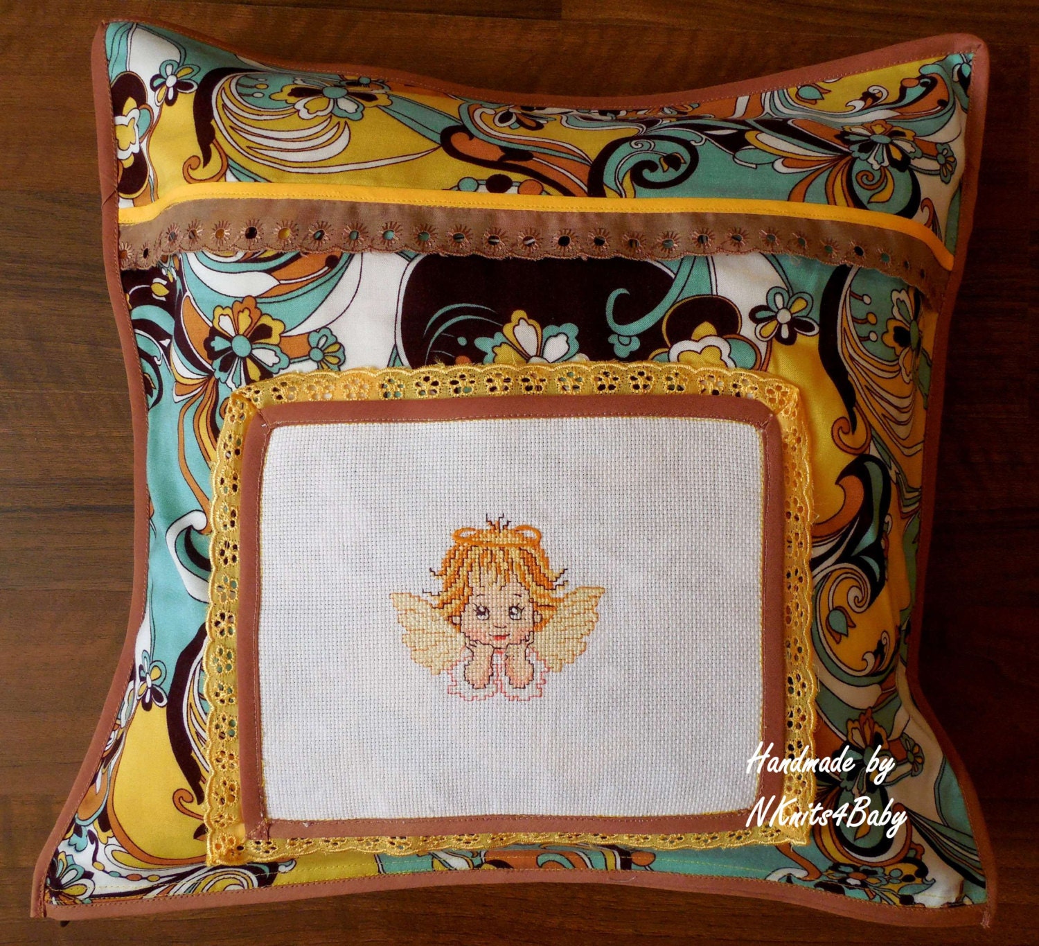 Handmade pillow case for baby embroidery pillow cover