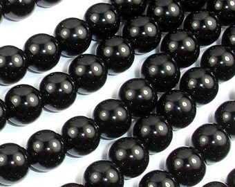 Black Onyx Beads, 6mm Round Beads, 15.5 Inch, Full strand, Approx. 64 beads, Hole 1mm, AA quality (140054002)