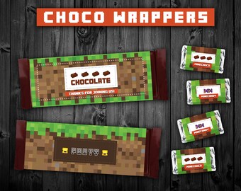 Chocolate Bar Wrappers, Minecraft Candy Bar Wrappers, Minecraft Party ...