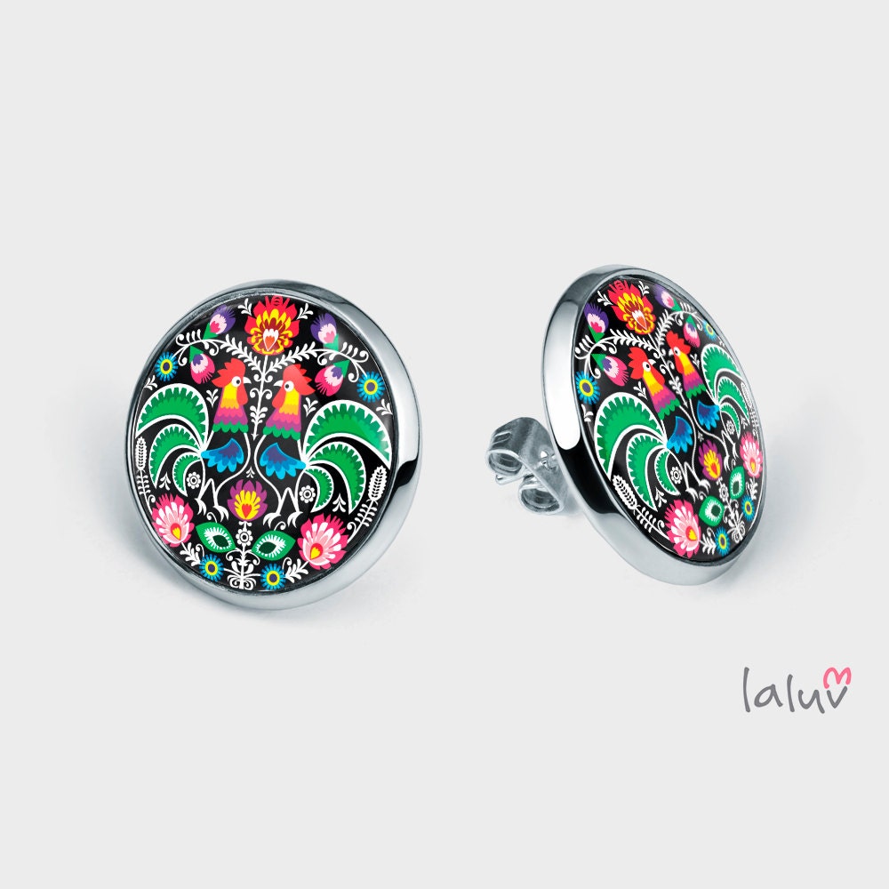 Stick earrings ROOSTERS