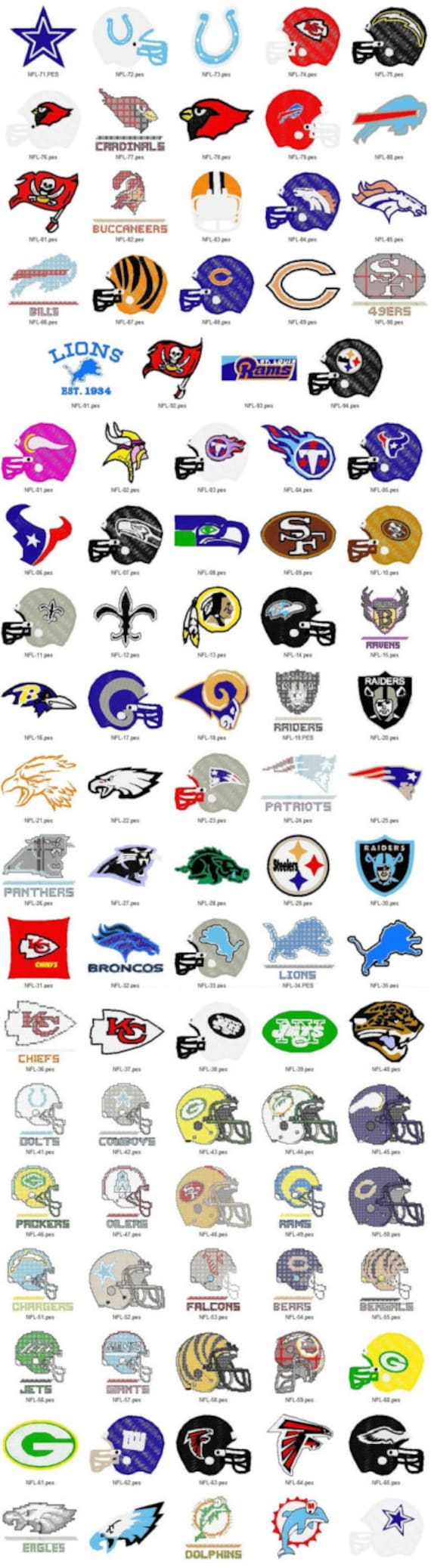 NFL Embroidery Designs Collection Instant Digital by jennymall