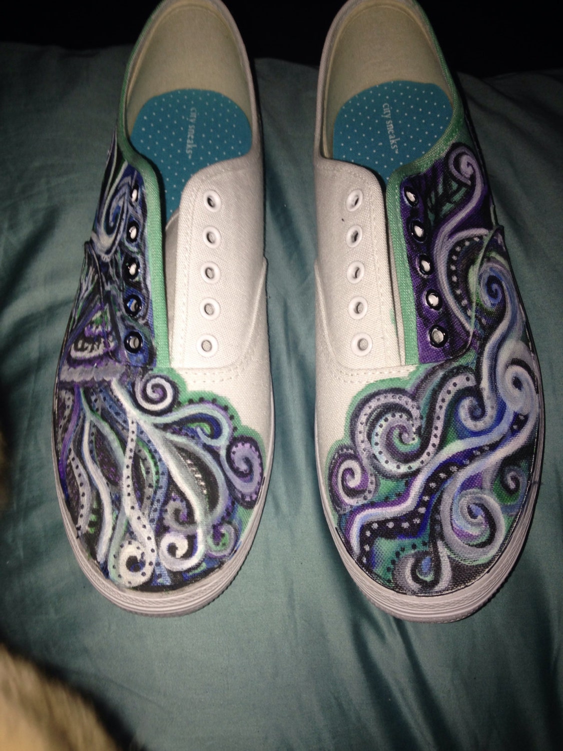 Custom ocean inspires shoes by auntieamyscreations on Etsy