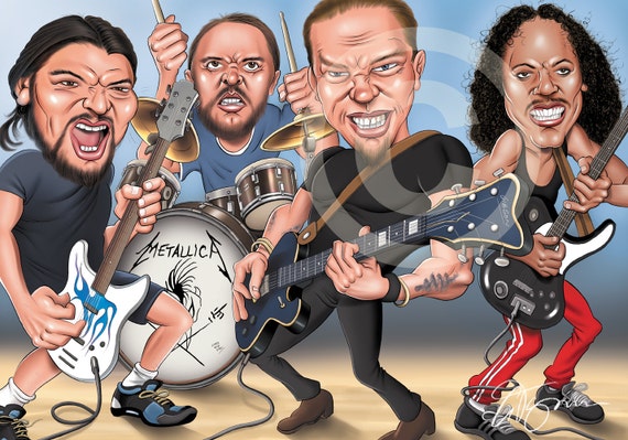 METALLICA caricature artwork print signed by artist 100