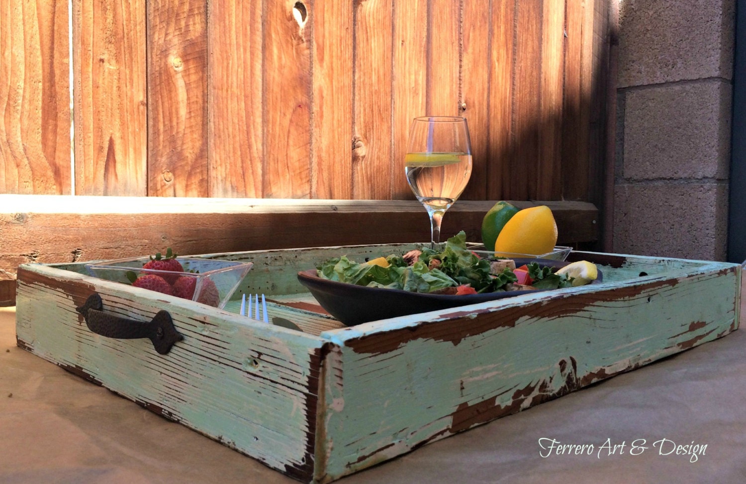 Serving Ottoman Tray Reclaimed Barn Wood by FerreroArtDesign
