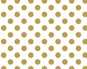 Gold Dot Fabric, Sparkle Gold Medium Dots, Riley Blake, Gold Shimmer, Metallic Gold Polka Dots