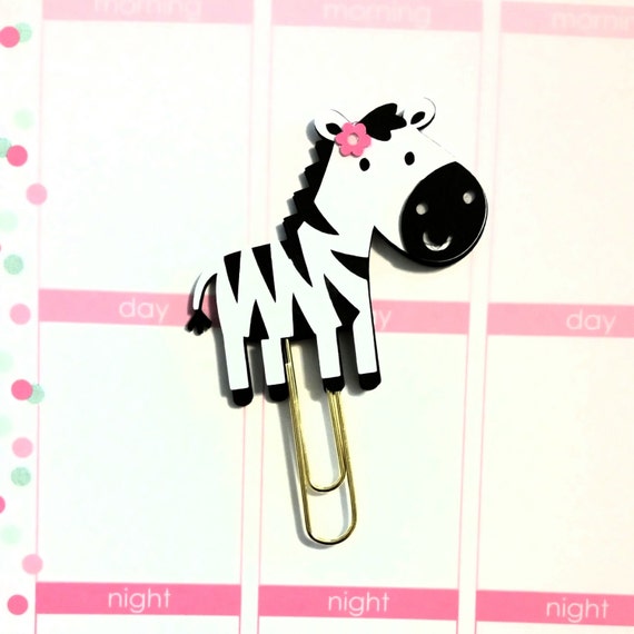 Zebra Paper Clip / Planner Clip / Bookmark / by CuteByDesignCo