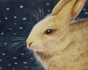 Bunny Rabbit and Mouse Art by Melody Lea Lamb by MelodyLeaLamb