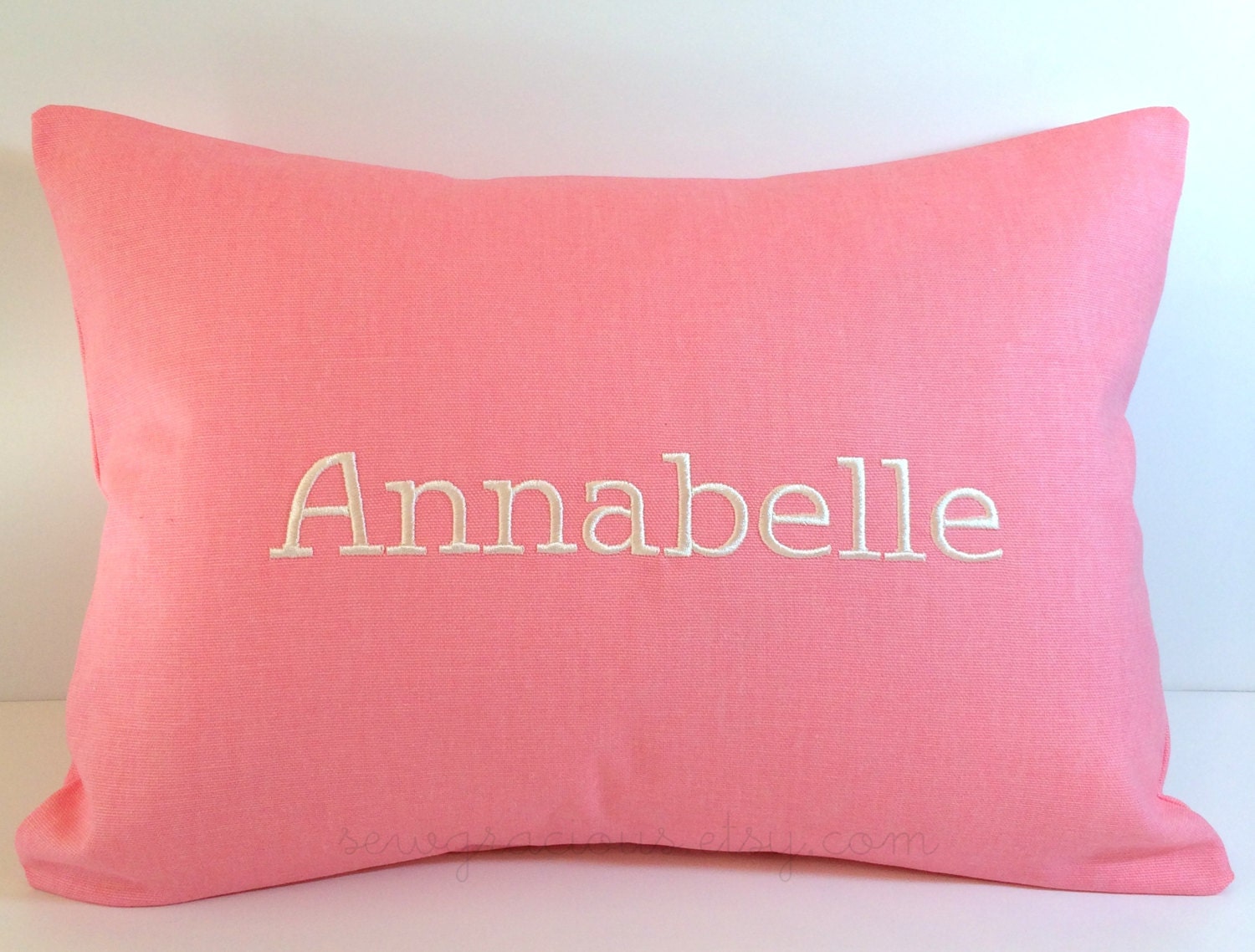 Monogram Name Pillow Cover. Custom Embroidered Baby Boy Baby