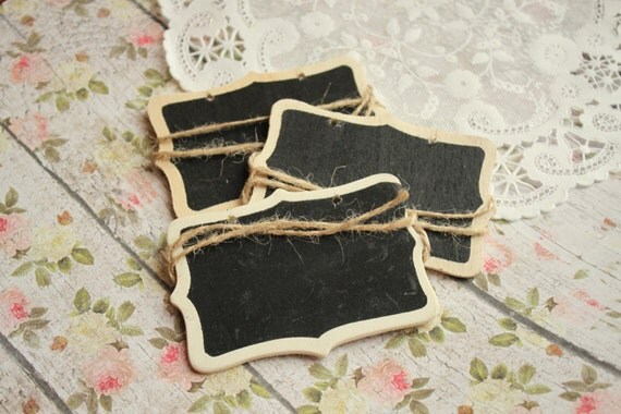 6 Hanging Mini Chalkboard w/ jute Il_570xn
