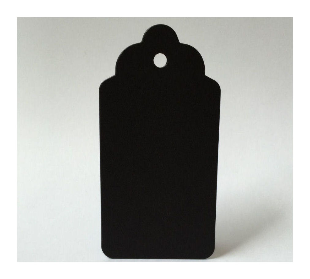 50 Black Tags Blank Craft Tags DIY Wedding Tags Black