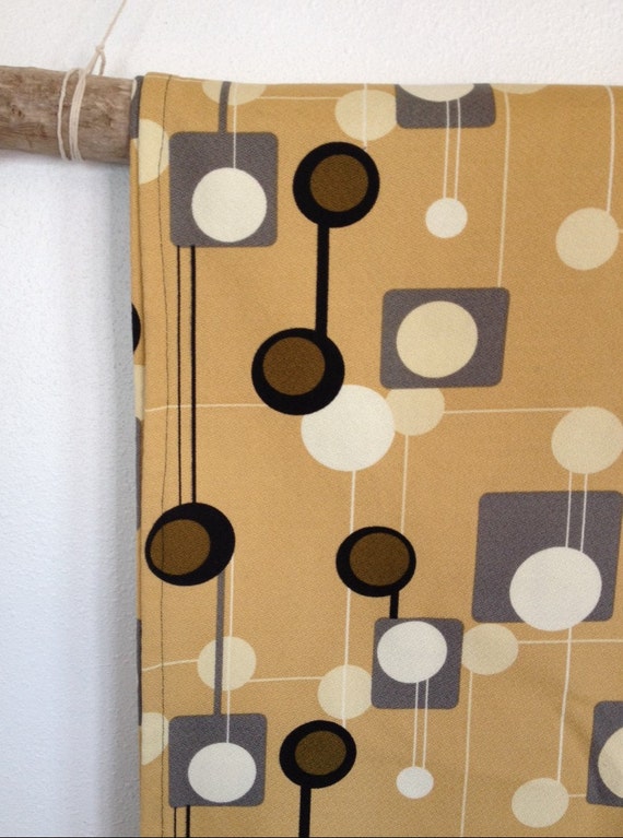 Mid Century Drapery Panel / Fabric Atomic Age by solsticehome