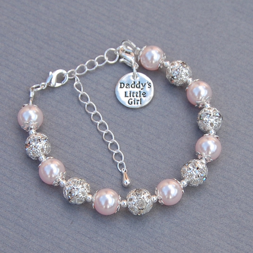 Daddys Little Girl Charm Bracelet Girls Jewelry by AMIdesigns