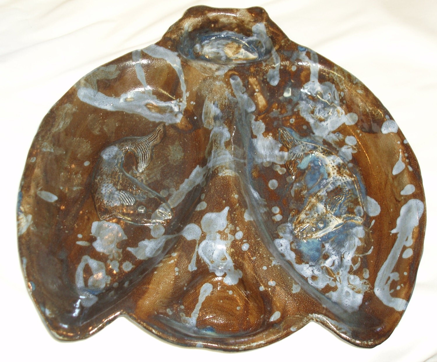 Chip and Dip Plate by OysterPlateCove on Etsy