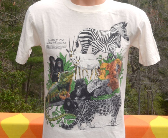 vintage 80s t-shirt wild ANIMALS endangered nature by skippyhaha