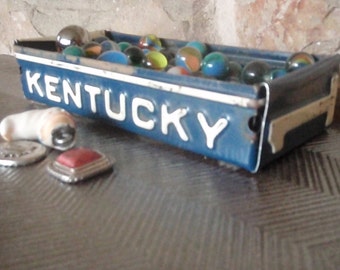 Kentucky License Plate Box - Rustic Storage Tray - Planter - Free Shipping - Treasure Box - Hostess Gift Box