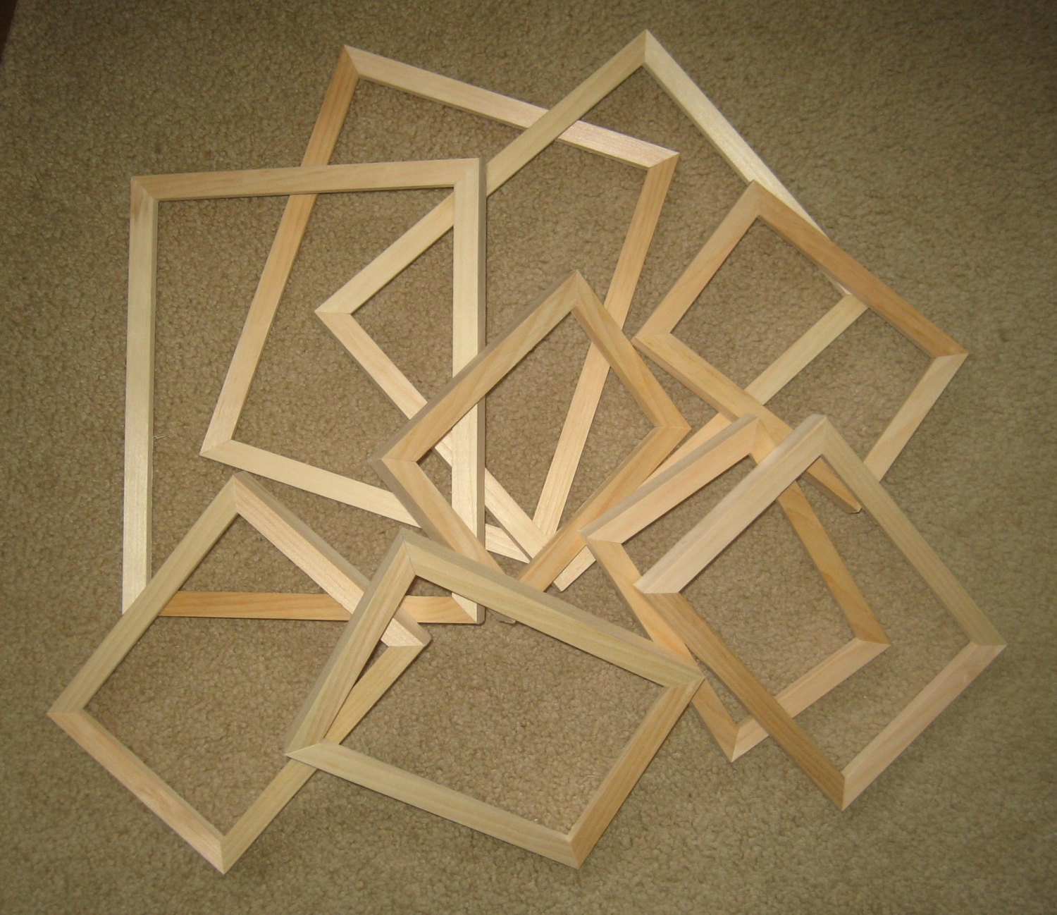 Assortment Of 9 Unfinished Wood Picture Frames   Il Fullxfull.745900556 C6g3 