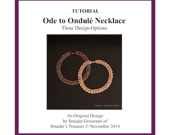 Beading Tutorial, Ode to Ondule Necklace - 2 Design Options. Beading Pattern with Long Magatama. Jewelry Making Pattern by Smadar Grossman