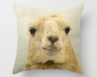 Llama Pillow Cover Natural History White Llama Woodland Forest Sweet Pillow Cover Kids Decor