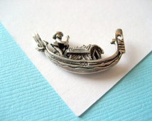 Rembrandt Charms Sterling Silver Venetian Gondola Charm – Dainty Boat Charm For Bracelets & Necklaces