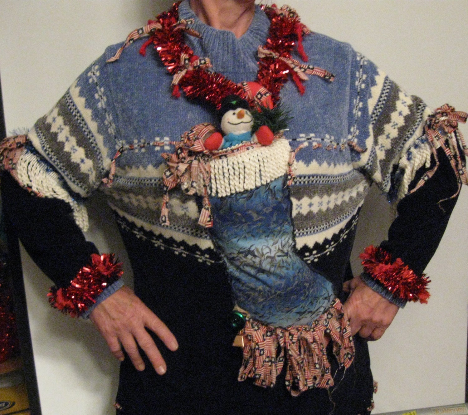 Angeles ugly christmas sweater plus size australian shoulder