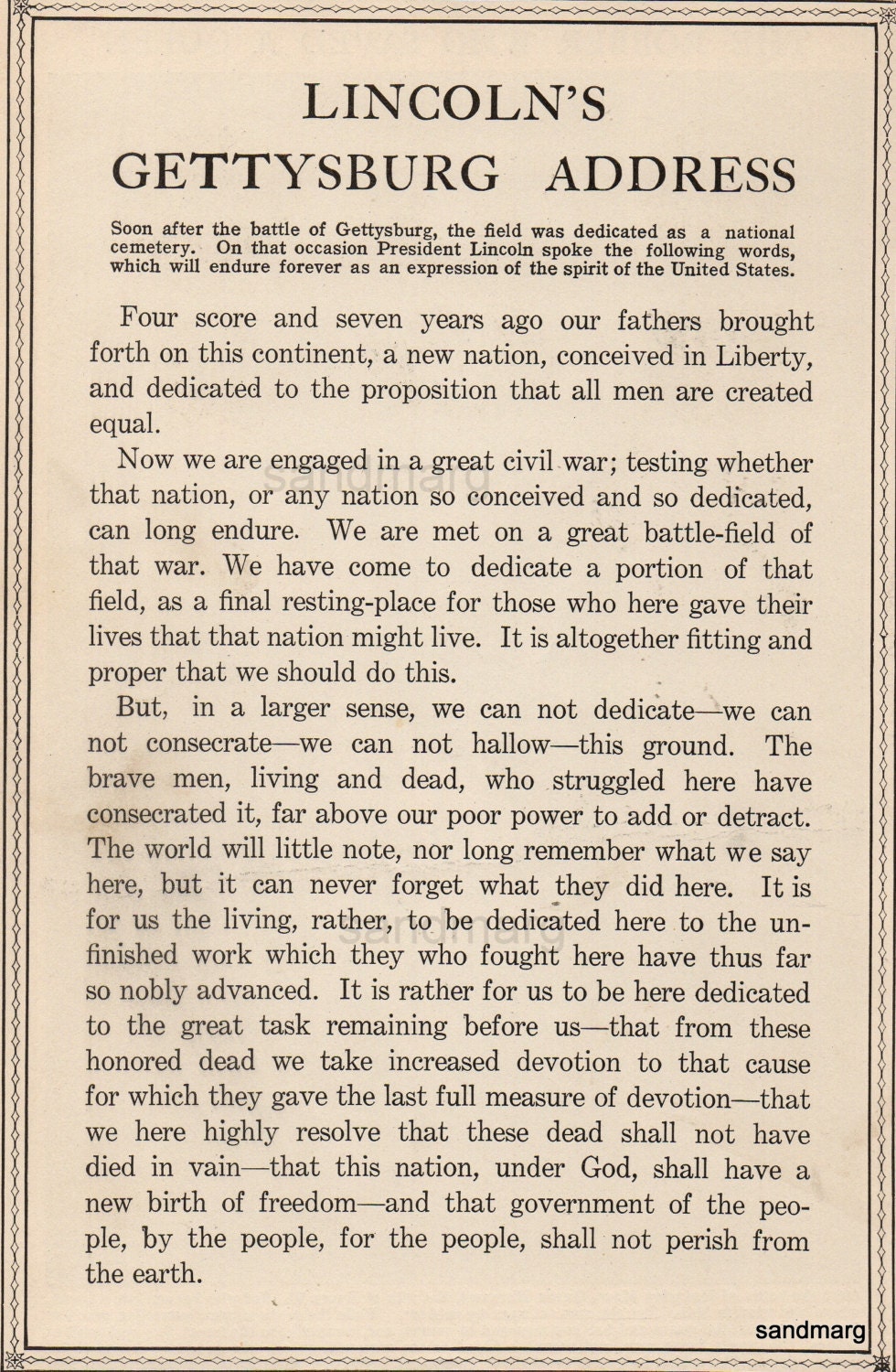 the gettysburg address abraham lincoln 1863