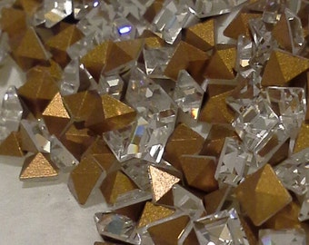 24pc 3mm Crystal Squares Machine Cut Vintage Swarovski Crystal 3mm Squares 3mm Crystal Squares Crystal Article #4401 3mm art #4401 Crystal