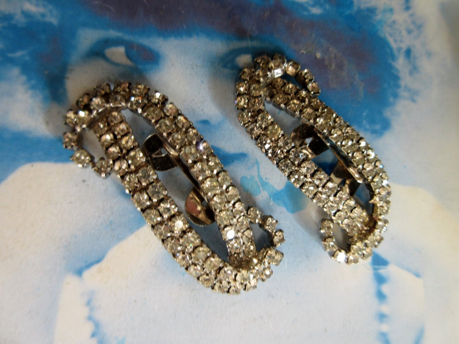 Vintage MUSI Rhinestone Shoe Clips 2284VIN 111