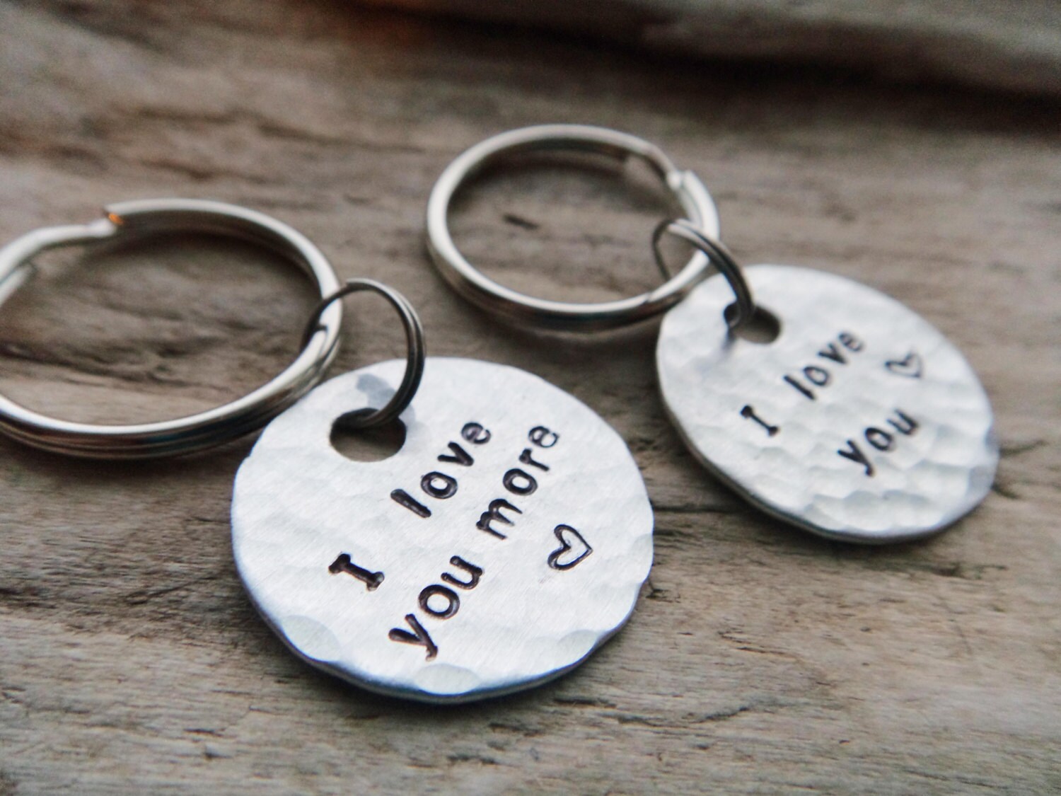 Couples Keychains I Love You More Matching Set by AnurainDesign
