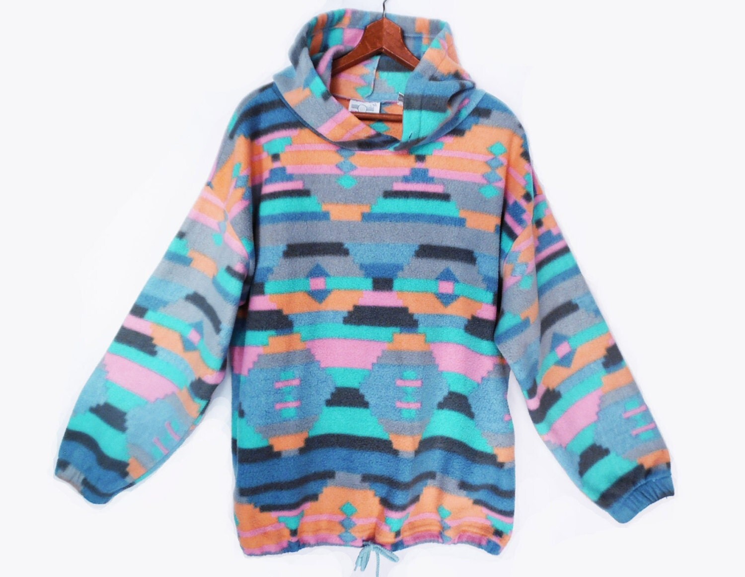 80's PASTEL southwest fleece // vintage hoodie jacket