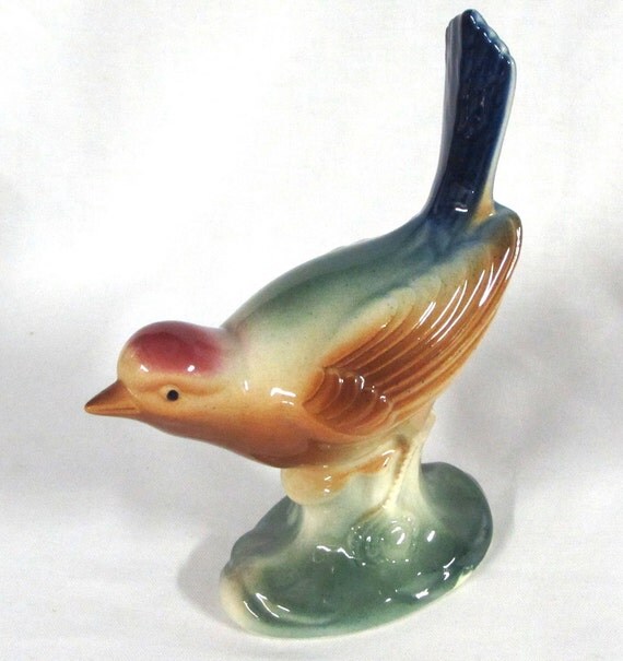 Royal Copley Colorful Wren Bird Figurine by ChinaLady on Etsy