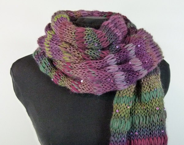 Fluffy Soft Knit Scarf Multicolored Shawl The