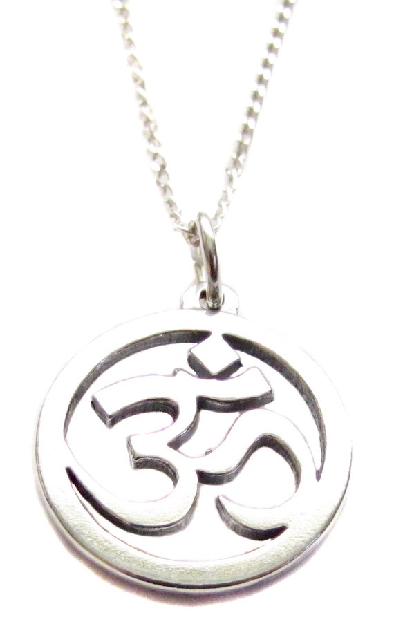 OM Jewelry Necklace Sanskrit Yoga Symbol Sterling by HeartProjects