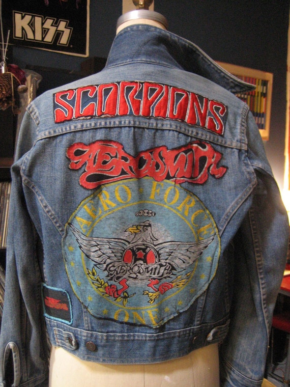 Items similar to Vintage Denim Jacket 70's 80's Heavy Metal Rock n Roll ...