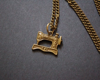 antique singer sewing machine necklace