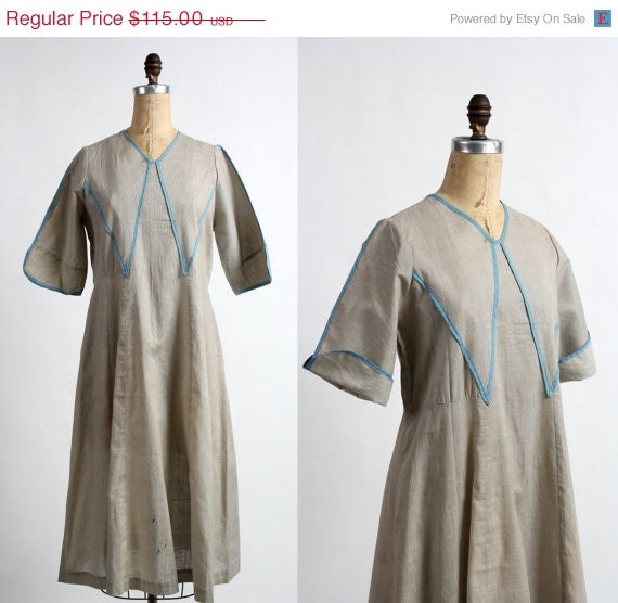 ON SALE NOW Antique Cotton Dress . 1930s Dustbowl. by VeraVague