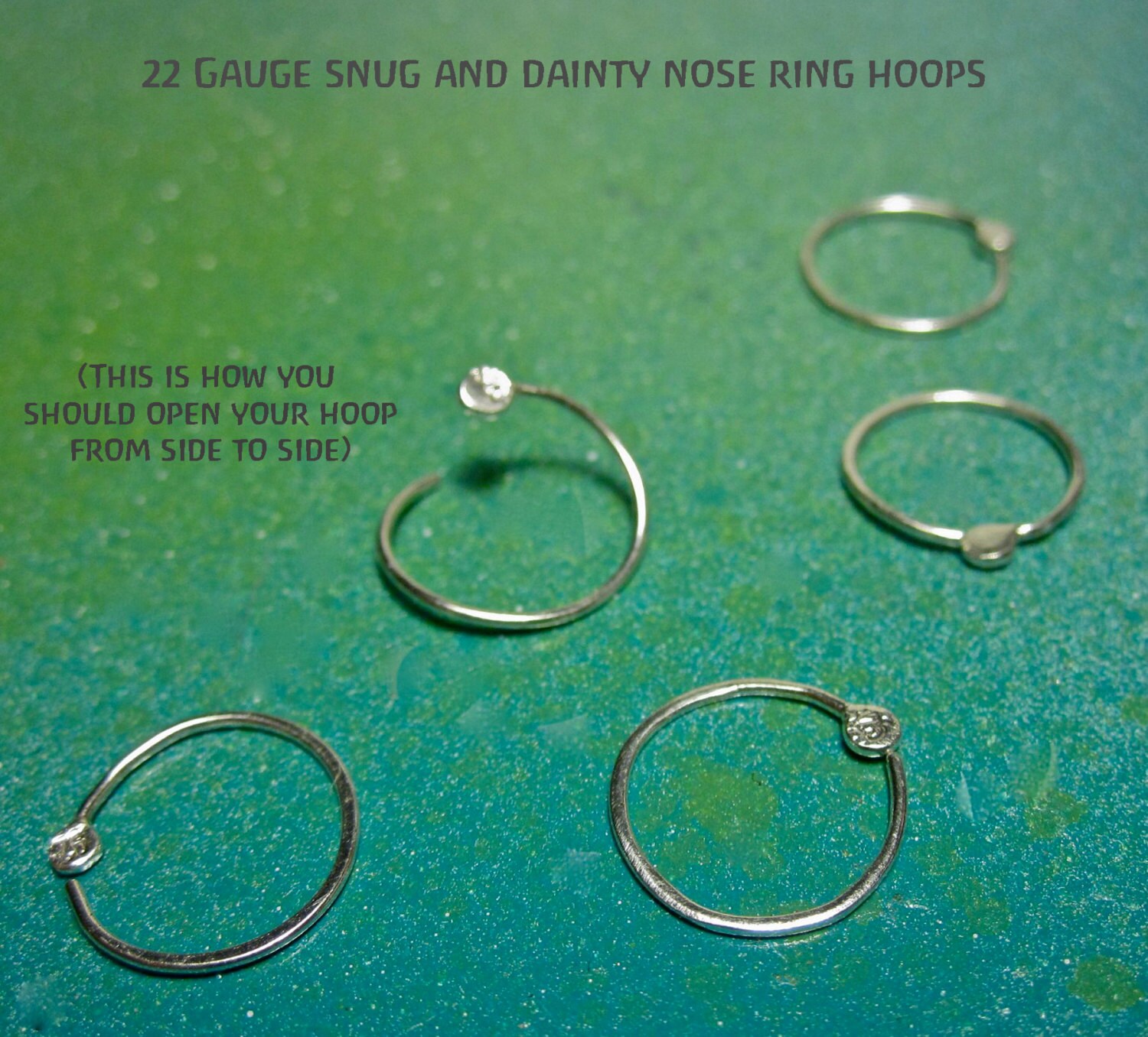 Dainty and Snug 22 gauge solid sterling silver nose ring hoop