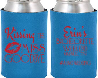 Kissing the Miss Goodbye Bachelorette Can Coolers
