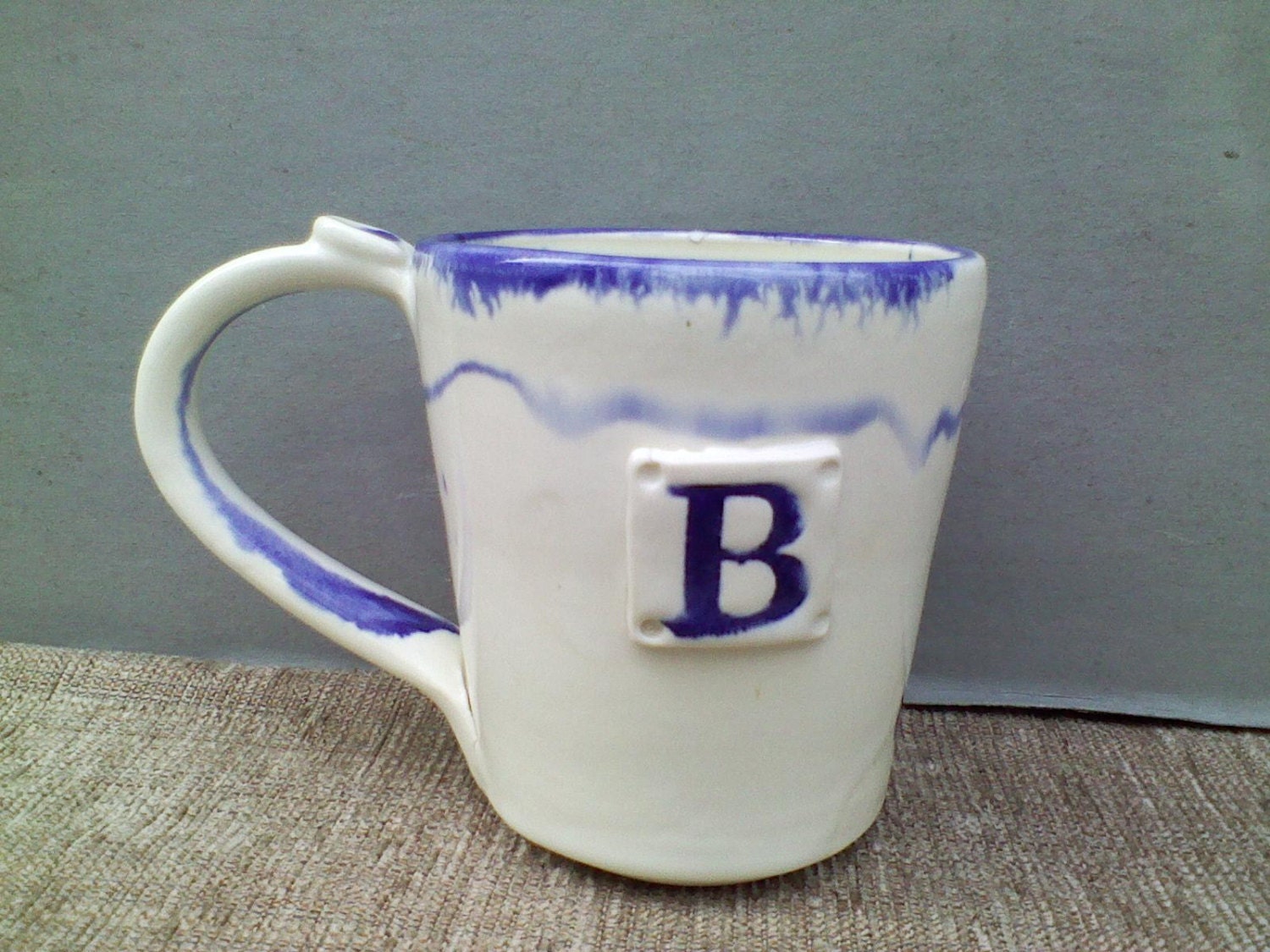 Porcelain Alphabet Mug With The Letter B