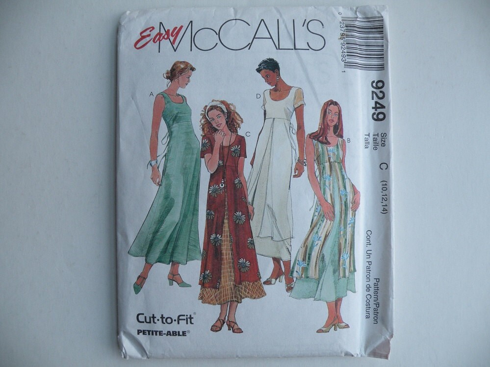 Sewing pattern  UNCUT McCall s 9249 easy dress  long 