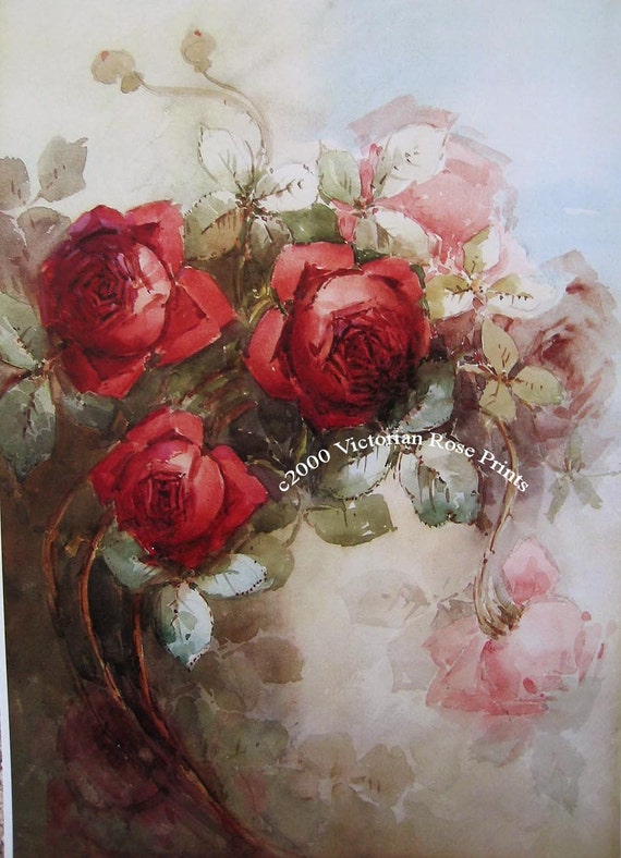 french spring roses art print half yard long shabby chic french spring roses art print half yard long shabby chic