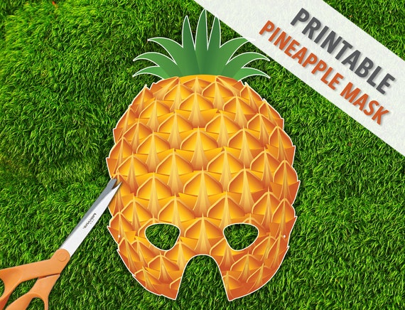 Pineapple Printable Party Mask Tropical Fruit Mask by