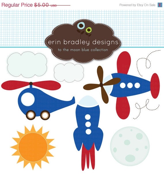 50% OFF Spaceship Clipart Clip Art Tranportation Graphics Personal & Commercial Use Il_570xn
