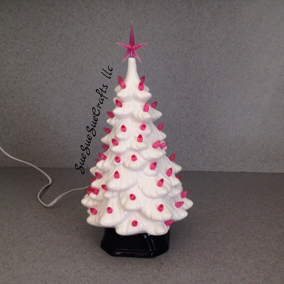 white pink and black ceramic christmas tree 13 inches tall a white pink and black ceramic christmas tree 13 inches tall a