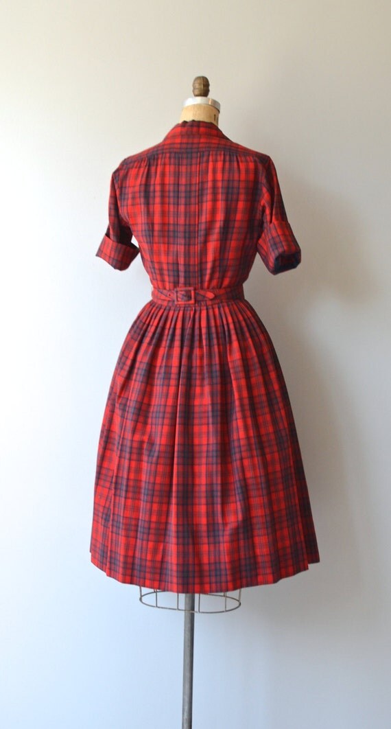 Pendleton Plaid shirtwaist 1950s plaid wool dress by DearGolden