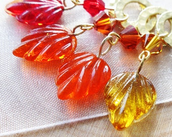 LAST SETS - Autumn's Bliss - Four Snag Free Stitch Markers - Fits Up To 6.5 mm (10.5 US) - Limited Edition