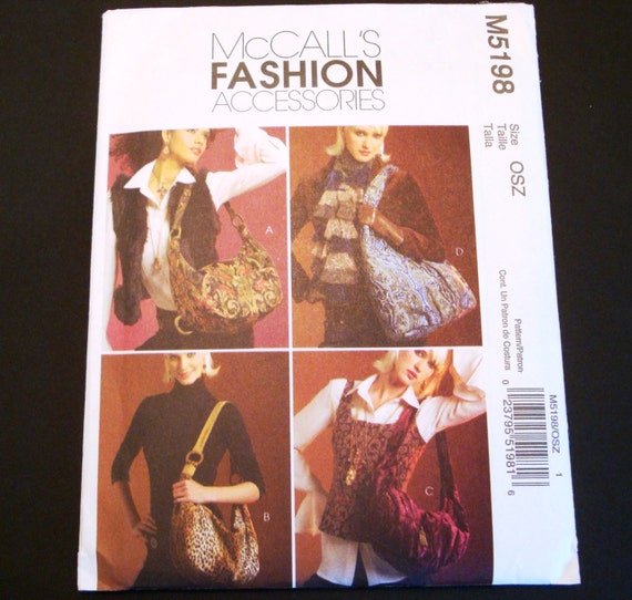 ... Pattern 5198 - Fashion Accessories Pattern - Sewing Pattern - Hobo Bag
