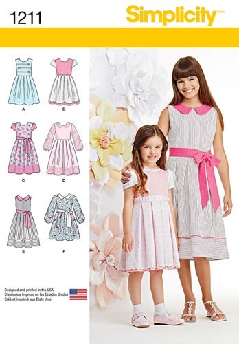 GIRLS DRESS PATTERN / Summer Clothes / Sizes 3 6 Or 7 14